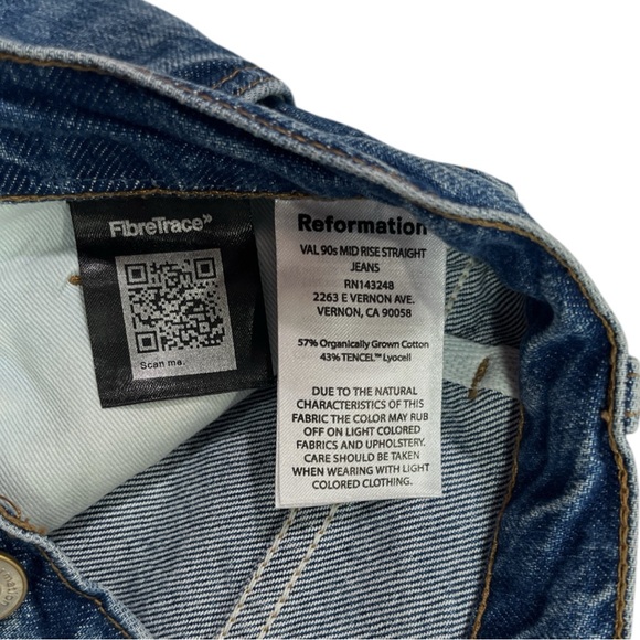 Reformation Val 90s Mid Rise Straight Jeans size 30 in Pelican Wash - Picture 5 of 8